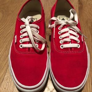 Vans Red Authentic unisex M 7 1/2 W 9